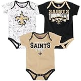 New Orleans Saints nfl「Playmaker "新生児3パックボディスーツクリーパーセット ブラック
