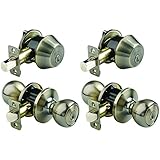 Brinks 2106-109 Ball Style Keyed Alike Entry Knob and Deadbolt (Pack of 2 with 2 Knobs, 2 Deadbolts)