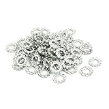 uxcell ロックワッシャー 5mm内径 炭素鋼 亜鉛メッキ 外部鋸歯状 80個入り