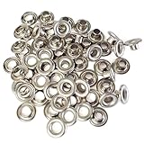 両面 ハトメ 200 3mm【シルバー】ニッケル 20セット入１袋1セット2パーツ（本体 座金 各20） 内径 3mm 傘径 8mm 高 4mm ニッケルメッキ 真鍮 足長 4mm #200 はとめ ハトメ 鳩目 穴の補強金具