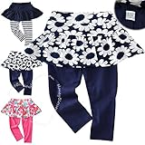 (ハニーブロッサム) HONEY BLOSSOM ベビー ＆ ガールズ 【 花柄 ボーダー柄 スカッツ 】 柔らか 綿素材 キッズ レギンス スカート 1 - 5 歳 ぐらい m036 navyflo