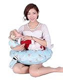 楽々！授乳用クッション 授乳枕 抱き枕 お座りサポート TIHANS ベビーベッド ベビー＆ママ 多機能 リラックス効果 妊婦抱き枕　妊婦枕 調節可能　哺乳瓶収納可能　出産祝い クマさん ブルー