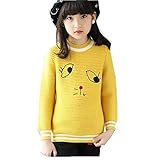 vivisclassic 女の子セーター　子供　キッズ綿セーター　 子供服 かわいいデザイン 丸首 長袖セーター　おしゃれ　女子セーター 　ケーブル編み 秋冬　防寒 保温セーター　110cm-150c