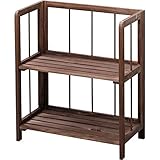 インテリア 家具 便利 おしゃれ 収納棚(フォールディングシェルフ2L) 木製 2段 幅50cm LFS-362BR ブラウン
