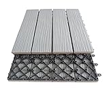 SOOMJ (27枚セット)ベランダタイル ジョイントパネル 木製タイル 木の風合に抜群の耐候性 ウッディスケープ フロアパネルリアル人工木 (A)