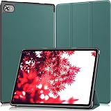 FOR TEC LAST M40Plus / P30S / P40HD ケース タブレット ケース 新型 M40Plus / P30S / P40HD カバー スタンド機能付き 保護ケース 三つ折 マグレット開閉式 薄型 超軽量 全面保護型 FOR TEC LAST M40Plus / P30S / P40HD スマートケース PCduoduo (濃い緑)