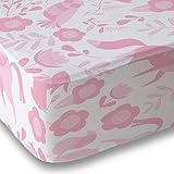 Pink Folk Animals Microfiber Crib Sheet By Where The Polka Dots Roam [並行輸入品]