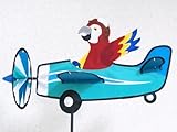 【ガーデンアクセサリー】 飛行機とオウムのウインドスピナー （風車、かざみどり）