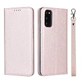 サムスン Galaxy S20 5G SC-51A SCG01 6.2インチ ケース 手帳型 ギャラクシー s20 5g カバー galaxy s20 5g 手帳型ケース Zouzt PUレザー製 ストラップ付き ベルトなし スタンド カード収納 マグネット 耐衝撃 滑り止め 5色 ピンク