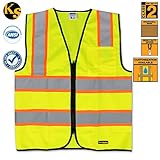 KwikSafety Class 2 Safety Vest High Visibility Reflective Safety Vests with Pocket Front Zipper for 