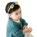【 UN ANANAS 】 ベビー チェリー ポンポン ヘア バンド リボン シック 赤ちゃん アクセサリー キュート ３色展開 （マスタード）