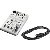 【Amazon.co.jp限定】ヤマハ YAMAHA ライブストリーミングミキサー オーディオインターフェイス 3mマイクケーブルセット 3チャンネル ホワイト AG03MK2 W MC