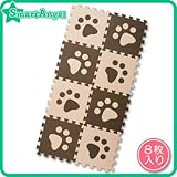 西松屋　くみあわせマット ブラウン＆ベージュDOGPAW 8枚[ジョイントマット]