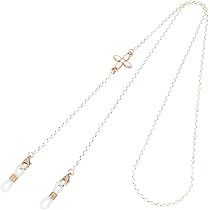 ♪597❤️ ネコ　猫　レオパード　パール　マスクチェーン　メガネチェーン R-days代官山】【黒猫/白猫】メガネチェーン マザーオブパール