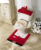 Bettli Christmas Bathroom Toilet Cover and Rug Set [並行輸入品]