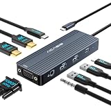 ACASIS USB C ハブ (8-in-1, Triple Display) ドッキングステーション 3画面出力 4K HDMIポート1080p VGAポート 5Gbps USB C& A高速データ転送 100W PD急速充電,3.5MMオーディオ, Macbook/Air/Dell/XPS/iPad 他対応