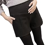 Spinas(スピナス) マタニティ ショート パンツ 大きくなるお腹を優しく包みます リブ キュロット マタニティパンツ 妊婦 産前 ブラック ライトグレー ダークグレー M～XXL （ブラック、L