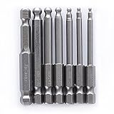 7ピース65ミリメートル鋼ボールエンドスクリュードライバー六角スクリュービットドライバーキットハンドツール磁気ドリルドライバーセットビット