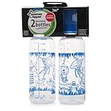 Tommee Tippee Essential Basics Standard Neck Decorated Bottles 2x 250ml/9floz (Boy) by Tommee Tippee