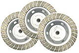 プロ仕様 3枚セット ダイヤモンド波型カップホイール 乾式 外径105mm 取付M10ネジ 実績豊富！