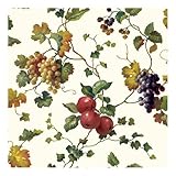 York Wallcoverings kh7091キッチンとバスフルーツアイビー壁紙、ホワイト/ Butterscotch / Shades ofグリーン/パープル/イエロー/グリーン/レッド