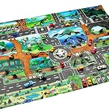 Percy’s Caravan プレイマット ジャンボ 大型 マップ シート マット 交通 ミニカー 130×100 (恐竜)