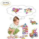 elibeauty磁気建物ブロックタイルキット、クリエイティブ教育Construction Eco Stackingおもちゃ磁気タイルSet for Baby Kids Girls Boys