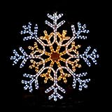 電光ホーム イルミネーション モチーフ 雪 80cm (ゴールド＆ホワイト)