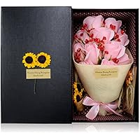 MICOE ソープフラワー 枯れない花 花束 誕生日 記念日 母の日 プレゼント お祝い花 11本 ピンク (ピンク＋レッド)