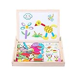 ノーブランド品 ２セット　木製　赤ちゃん　磁気　パズ​​ル　スケッチブック　子供　知育玩具　プレゼント