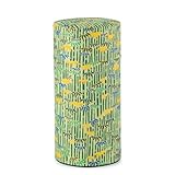 のレン 茶筒 茶缶 キャニスター 200g缶 (和紙の茶筒 - 青竹 グリーン) / 日本製 友禅和紙 スチール缶 中蓋つき 密閉 容器 保存容器 乾物容器/茶筒 おしゃれ お茶缶 容器