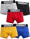 [Vaenait Baby] 2-9歳子供肌着綿100％キッズ男の子下着ボクサー5枚組パンツショートボクサー Modern Set 003 S (2-3歳)