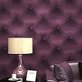 (ハンメロ)HANMEROのりなし壁紙 革張りクッションフェイク ビニールクロス パープル ラグジュアリー 1ロール（53cm×10m）