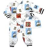 【未熟児】【低出生体重児】【早産児】【NICU】用　ベビー服：　長袖カバーオール　帽子付き　セイラー