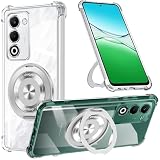 ZHIYIJIA OPPO A5 5G ケース クリア 360度回転スタンド 耐衝撃 縦横両対応 oppo a5 5g カバー リング付き ケース TPU スマホケース 透明 軽量 薄型 多機能 全面保護 落下防止（クリア）
