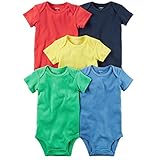 カーターズ Carter's 男の子用迷える定番カラー半袖ボディスーツ5枚セット (newborn(-55cm)) [並行輸入品]