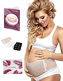 RaimPro Maternity Belt マタニティベルト - Pregnancy Support - Belly Band with breathable material, Back & Pe