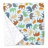 Baby Elephant Ears Ultra Soft Baby Blanket (Large (27"x29"), Blue Elephant) by Baby Elephant Ears [並