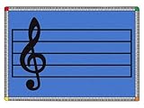Joy Carpets Kid Essentials Music & Special Needs Play Along Rug Blue 5'4 x 7'8 [並行輸入品]