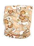 BubuBibi Bamboo Fun Prints Pocket Snaps Cloth Diaper/ Nappy - OS + 2 Inserts (One Size, Bears) by Bu