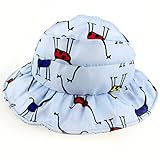 ベビー用ハット Hosam　女の子　男の子　1-3歳子ども　キリン　花柄　漁夫帽　春　秋　夏　日焼け止め 防寒　お出かけ用　赤ちゃんニット帽誕生日 出産祝い 記念写真の衣装に (ブルー)