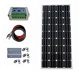 ECO-WORTHY 160W 太陽光発電単結晶ソーラーパネル　15Aチャージコントローラー 付属