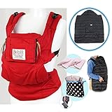 urbanfun collectionアーバンファン 腰ベルト付抱っこひも （レッド） 防寒セット 【（財）製品安全協会 SGマーク認定】よだれパッド+収納ポーチ付