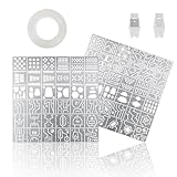 VLOOKEE スジボリ テンプレート スジボリ ガイド 筋彫り ガンプラ スジボリガイド 3mmガイドテープ付き 筋彫り プラモデル 工具ディテール モールド加工 精密加工用（2種セット）