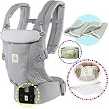 ベビーウエストベルト付エルゴベビー・抱っこひも【日本正規品2年間保証-SG認定付】 ADAPTアダプトパールグレー　(よだれパッド＋ママスタイ+収納ポーチ付）