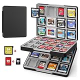 ATiC Switch2/ Switch/Switch Lite/Switch有機ELモデル/ 3DS/ 3DSXL/ DS/DSi ソフトケース カード収納ケース Switchソフト60枚/3DSソフト24枚/MicroSDカード36枚同時に収納 ゲームカード収納ボックス カードまとめ収納 耐衝撃 軽量 防塵 持ち運び便利 Black