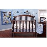 Little寝具by NoJo 3 Little Monkeys 10pc Nursery in aバッグベビーベッド寝具セット、ブルー