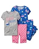 カーターズ Carter's パジャマ キッズ子供服 半袖 綿リブ100% 4点セット 4-Piece Snug Fit Cotton PJs 5T (105-112cm)