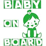 14色 BABY ON BOARD GIRL CUBE ステッカー【BABY IN CAR 女の子 キューブ】 (ライトグリーン)