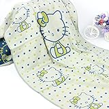 JINALV 肌にやさしい　子供　毛布　ベビーブランケット　大判　ひざ掛け　ガーゼタオル　子供バスタオル　ベビーケット　湯上りタオル　ふわふわ　タオル　赤ちゃん　70*140cm (猫-白)